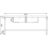 Stainless Steel Sink - L 2400 x D 600 mm - Vogue