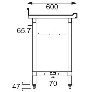 Stainless Steel Sink - L 2400 x D 600 mm - Vogue