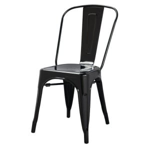 Stolice Bistro Pomične od Čelika - Crne - Set od 4 - Bolero