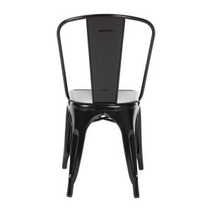 Stolice Bistro Pomične od Čelika - Crne - Set od 4 - Bolero