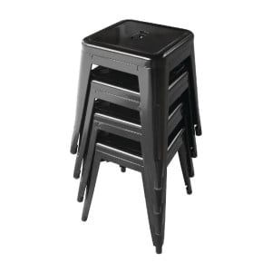 Crni čelični niski stolci - Set od 4 - Bolero