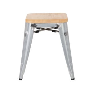 Čelične Bistro Stolice s Drvenim Sjedalom - Set od 4 - Bolero