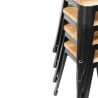 Crni čelični barski stolci s drvenim sjedištem - Set od 4 - Bolero