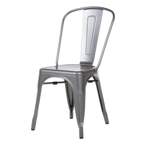 Sive metalik čelične stolice - Set od 4 - Bolero