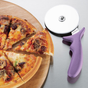 Roulette za pizzu Hygiplas: 102mm, Boja ljubičasta, Alergeni.