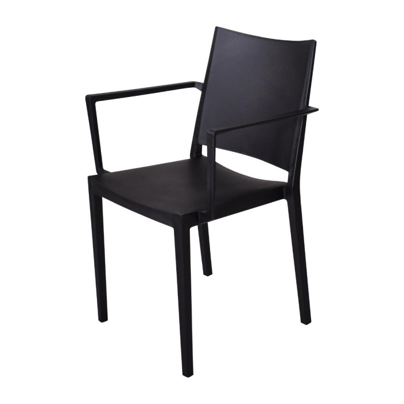 Chaises PP Empilables Florence Noirs - Lot de 4, Qualité et Élégance par Nisbets. Chaises PP Empilables Florence Noirs - Lot de 4, Qualité et Élégance par Nisbets.