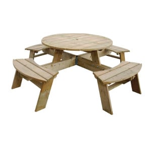 Okrugli drveni piknik stol 2000mm Rowlinson: Robustan i elegantan