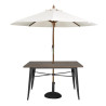 Table d'extérieur bois noir Bolero : Esthétique bois, robustesse aluminium pour vos espaces extérieurs professionnels.