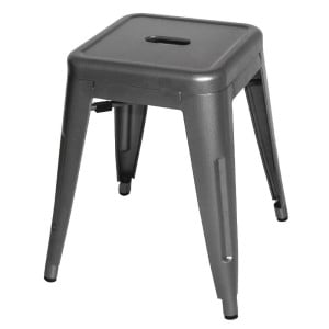 Sivi metalni čelični niski stolci - Set od 4 Bolero Bistro