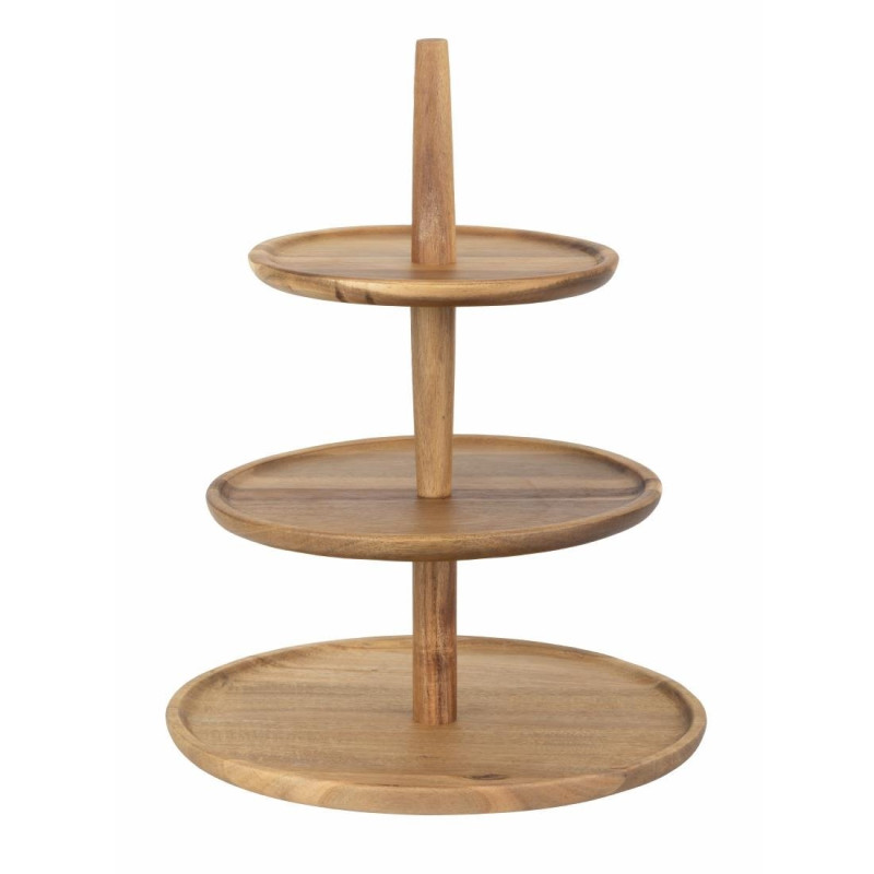 Présentoir 3 Niveaux en Bois d'Acacia ø305x395 mm - Olympia Présentoir 3 Niveaux en Bois d'Acacia ø305x395 mm - Olympia
