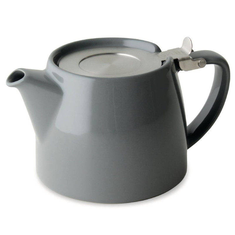 Gray Teapot 500ml FORLIFE - High-quality ceramic, stainless steel tea strainer