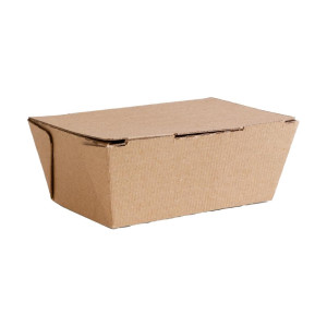 Kutije za hranu od mikrovalovno valovitog materijala, biorazgradive 110 x 150 mm - Paket od 300, Vegware