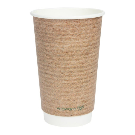 Čaše za tople napitke od dvostrukog sloja kompostabilnog drveta 455 ml - Paket od 500 komada od Vegware-a