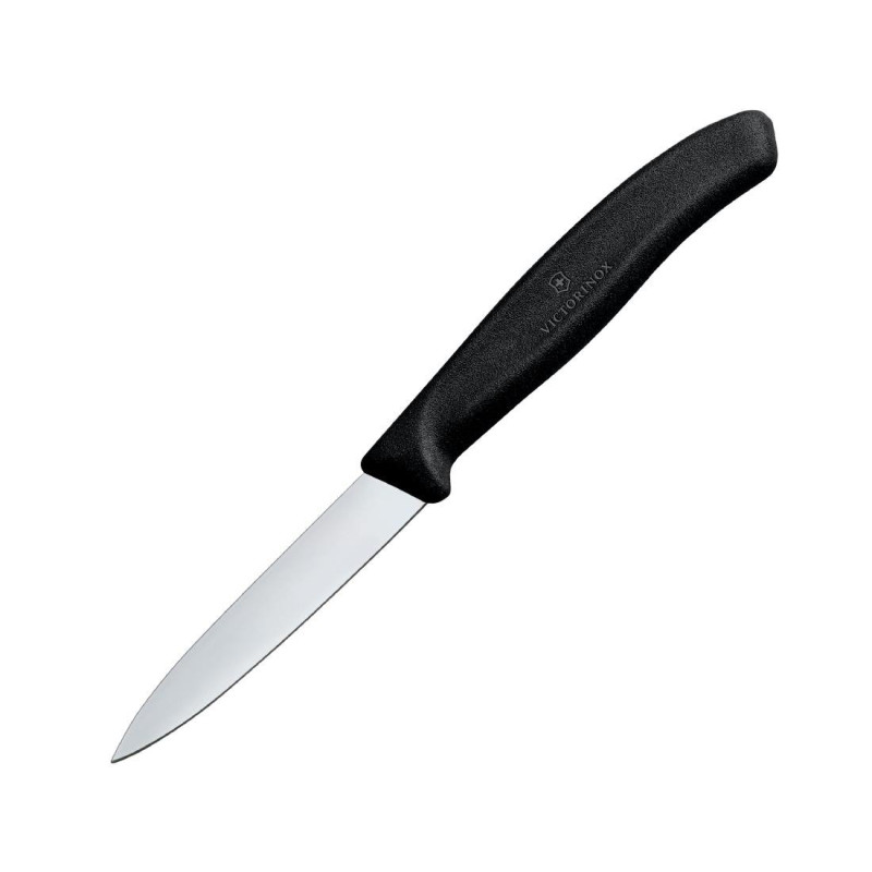 Nož za kuhinju s oštrim vrhom Crni 8 cm - Victorinox: Profesionalna kvaliteta i izuzetna preciznost. Nož za kuhinju s oštrim vrhom Crni 8 cm - Victorinox: Profesionalna kvaliteta i izuzetna preciznost.