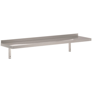 Zidna polica od nehrđajućeg čelika s nosačem - L 800 x P 400 mm - CombiSteel