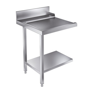 Stol za utovar s policom i stražnjom pločom - Lijevo - L 700 x P 750 mm - CombiSteel