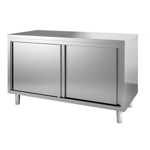 Meuble Inox Bas à 2 Portes - L 1400 x P 700 mm - CombiSteel