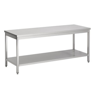 Stol od nehrđajućeg čelika s policom - D 2000 x Š 700 mm - CombiSteel