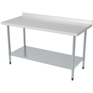 Stol od nehrđajućeg čelika s naslonom i policom - L 1600 x P 700 mm - CombiSteel