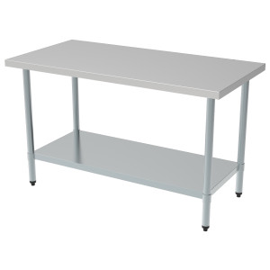 Stol od nehrđajućeg čelika s policom - L 1700 x P 600 mm - CombiSteel