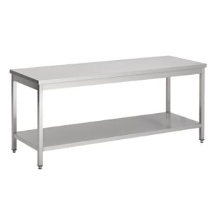 Stol od nehrđajućeg čelika s policom - D 800 x Š 600 mm - CombiSteel