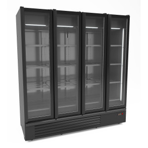 Wall-Mounted Refrigerated Display Case with 4 Doors - 1850 L - CombiSteel