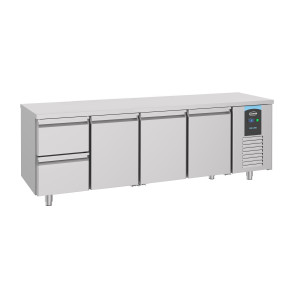 Table Réfrigérée Positive GN 1/1 à 3 Portes et 2 Tiroirs - 632 L - CombiSteel