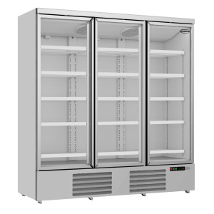 Vitrine Réfrigérée Positive en Inox - 3 Portes Vitrées - 1530 L - CombiSteel