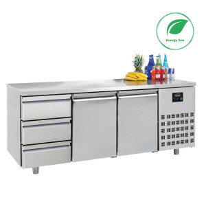 Table Réfrigérée Positive GN 1/1 à 2 Portes et 3 Tiroirs - 474 L - CombiSteel