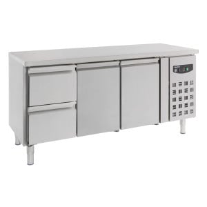 Table Réfrigérée Positive GN 1/1 à 2 Portes et 2 Tiroirs - 417 L - CombiSteel