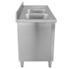 Meuble Plonge 2 Bacs s Naslonom - 1400 x 600 mm - Lijevi Bac - Dynasteel