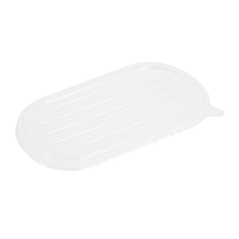 Couvercle PET pour Barquette Ovale en Bagasse - Lot de 100 - Fiesta Couvercle PET pour Barquette Ovale en Bagasse - Lot de 100 - Fiesta