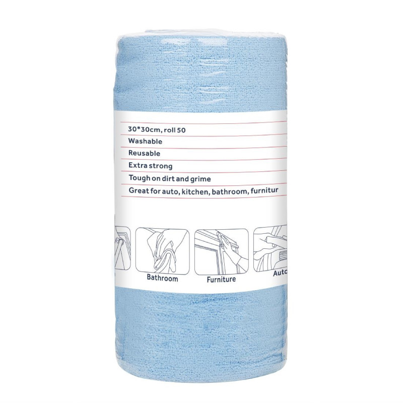 Chiffon en Microfibre Bleus - 300 x 300 mm - 50 Feuilles - FourniResto Chiffon en Microfibre Bleus - 300 x 300 mm - 50 Feuilles - FourniResto