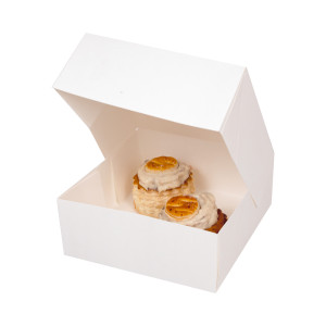 Bijela kartonska kutija za kolače - 29 x 29 cm - Paket od 50 - FourniResto