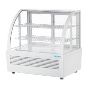 Vitrine Réfrigérée de Comptoir Blanche - 2 Etagères - 100 L - Polar