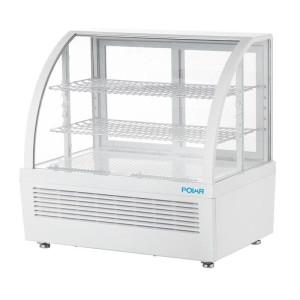 White Countertop Refrigerated Display Case - 2 Shelves - 100 L - Polar