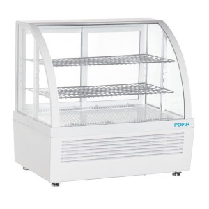 White Countertop Refrigerated Display Case - 2 Shelves - 100 L - Polar