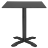 Kvadratna mat crna ploča stola - 700 mm