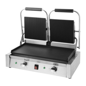 Grill s dvostrukim kontaktom rebrasti/glatki - Buffalo