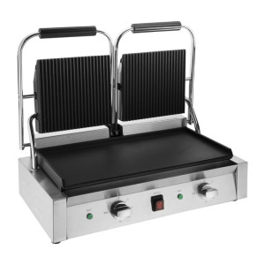 Grill s dvostrukim kontaktom rebrasti/glatki - Buffalo