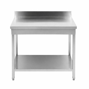 Table Inox avec Dosseret et Etagère - Qualité Dynasteel