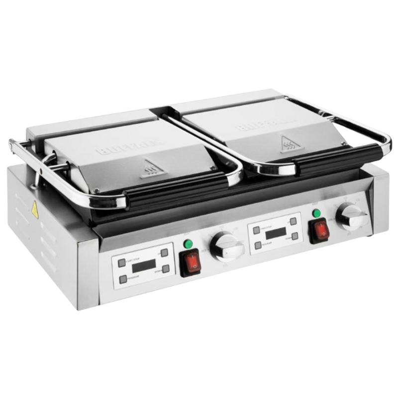 Double Grooved Plate Contact Grill - Buffalo Double Grooved Plate Contact Grill - Buffalo