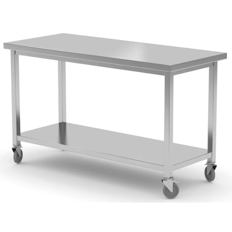 Mobilni stol s policom na vijak - 1200x600 mm - HENDI