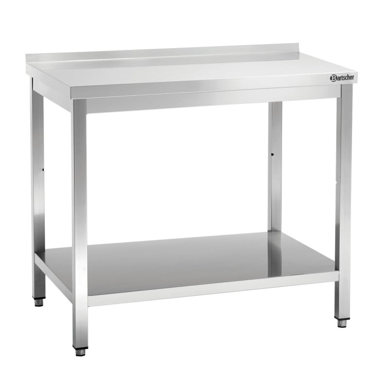 Table de Travail Inox avec Etagère Basse et Dosseret - P 700 mm - L 1200 mm - Bartscher Table de Travail Inox avec Etagère Basse et Dosseret - P 700 mm - L 1200 mm - Bartscher
