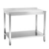Table de Travail Inox avec Etagère Basse et Dosseret - P 700 mm - L 1000 mm - Bartscher