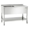 Plonge 1 Bac avec Dosseret et Etagère Basse - L 1200 x P 700 mm - Bartscher