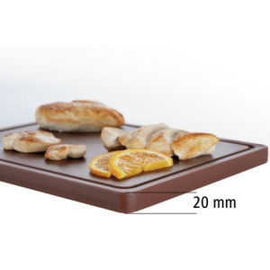 Daska za rezanje 325 x 265 mm - Smeđa - 20 mm debljine - Bartscher