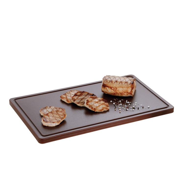 Planche à Découper 530 x 325 mm - Marron - 20 mm d'Epaisseur - Bartscher