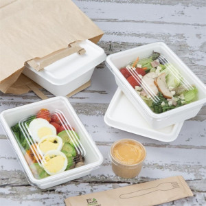 Recyclable PET Fiesta Lids for Bagasse Trays - Pack of 100 - Gastronoble