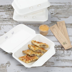 Barquettes Alimentaires en Bagasse Fiesta Compostable 400x335mm - Lot de 200 - Fiesta Green